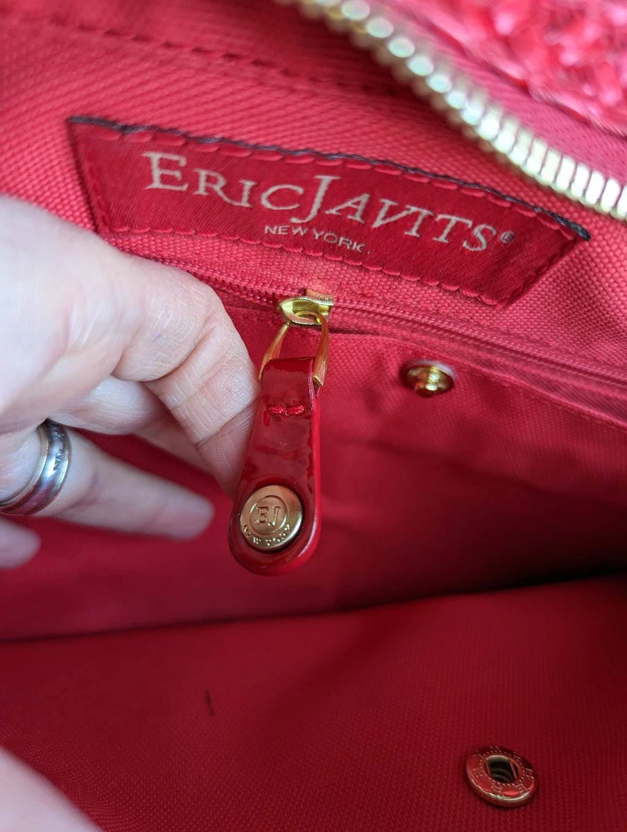 Eric Javits vintage lovingly used red fiber bag