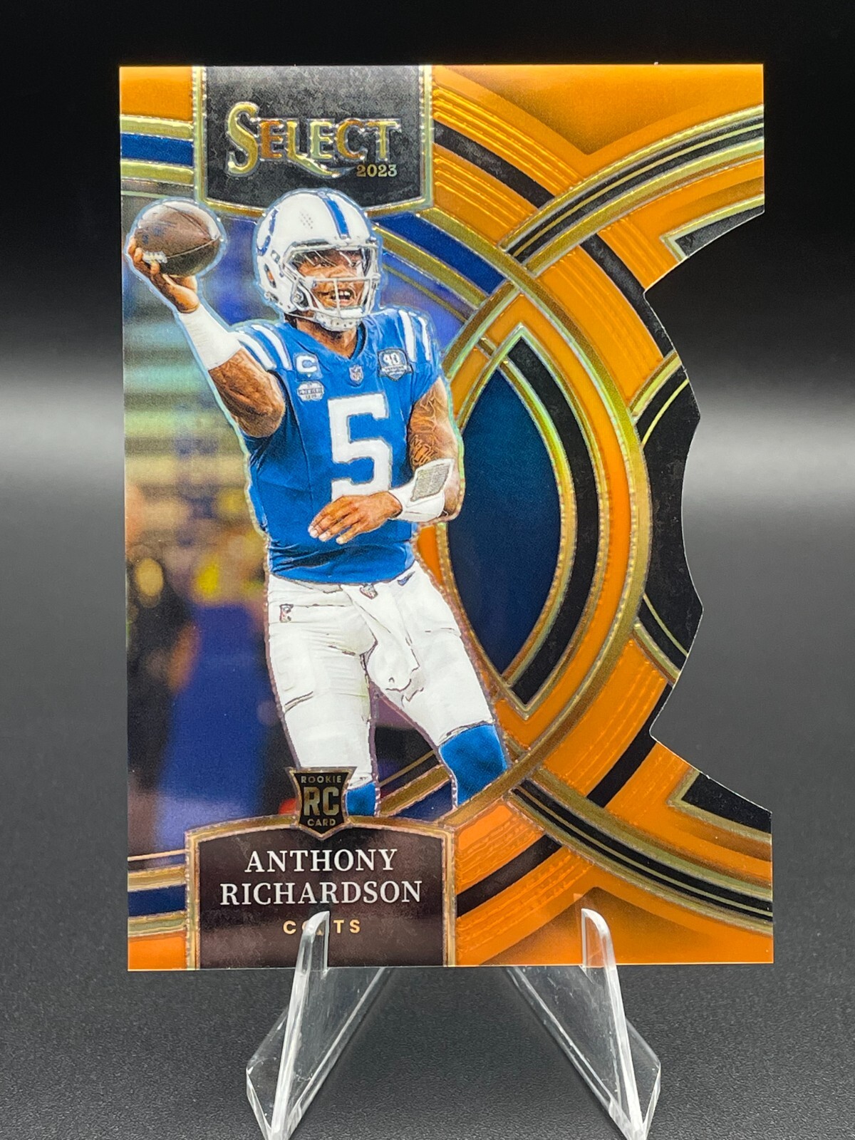 2023 Select - Premier Level Orange Prizm Die-Cut Anthony Richardson /399 (RC)