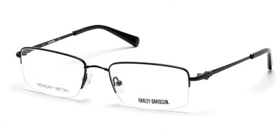 Harley Davidson HD0761 Black 002 Metal Semi Rimless Eyeglasses Frame 58-19-145