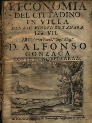 DIE WIRTSCHAFT DES BÜRGERS IN DER VILLA ERSTE AUSGABE GONZAGA ALFONSO HH DEL DOZZA