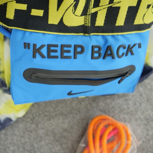 Nike x Off-White NRG Shorts Womens Large Yellow Black Running Lined Elastic Wais - Picture 10 of 20