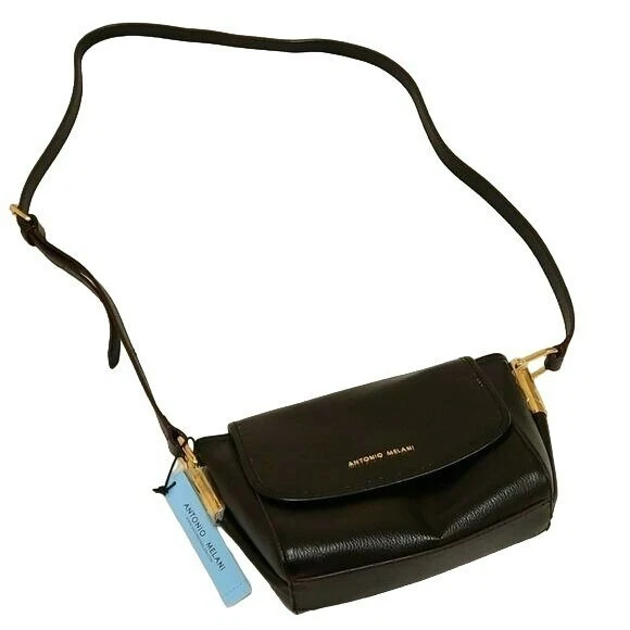 Antonio Melani Crossbody Leather Purse Bag Purse Rolled Edge With