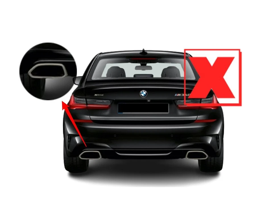 For 2019-2022 BMW 3 Series 330i M340i G20 M Sport Rear Diffuser Gloss Black - Image 2 of 4