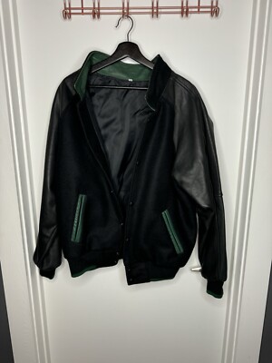 Vintage Jagermeister Leather Jacket Bomber, L, Embroidered 90s | eBay