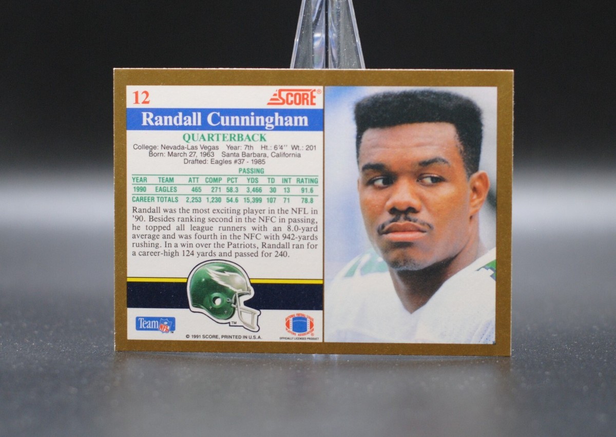 井上未唯奈 BIG JERSEY CARD 12/90 1991 Score Football RANDALL CUNNINGHAM Card #12 Philadelphia