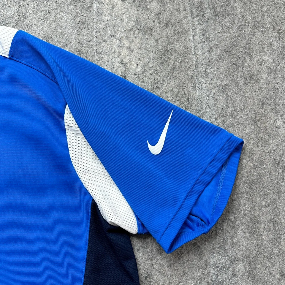 Nike Court Tennis 1/4 Zip Polo Men XL Blue White Colorblock Performance 142756 - Image 3 of 4