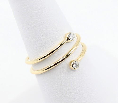 Tiffany & Co Elsa Peretti Diamond Hoop Ring in 18K Yellow Gold Size 7.25 - Picture 2 of 9