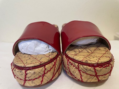 CAMI beautiful hot red pepper soft feel slide on 4" heel sandals new/w box 8M - Picture 6 of 13
