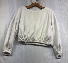 We The Free Sweater White Cropped Size XS Cotton Crewneck