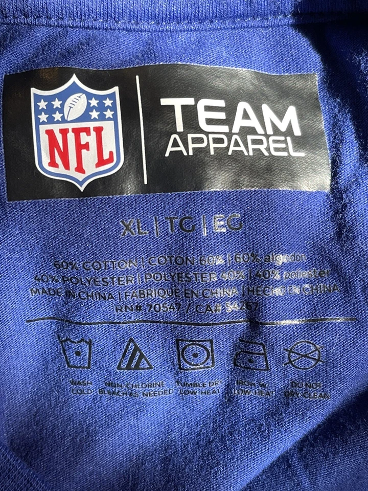 Camisa feminina NFL Team Apparel New York Giants estampa gráfica azul GG mangas compridas - Imagem 4 de 4