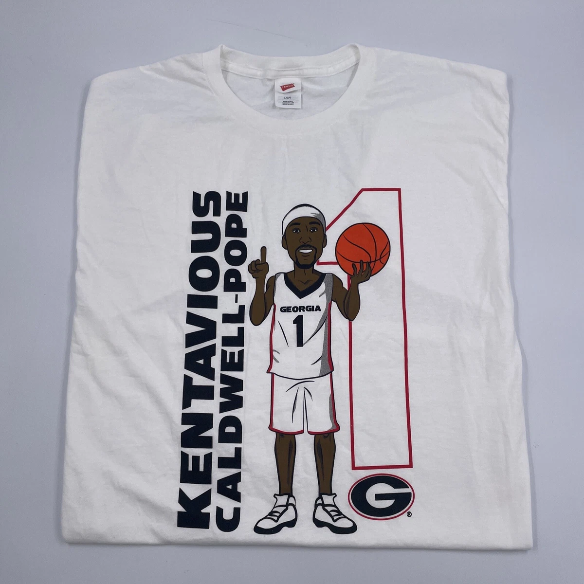 Kentavious Caldwell Pope White T Shirt Georgia Bulldogs 1 Basketball L Vtg