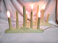 (2) Vintage 5 Light Window Electric Candelabra Candolier Plastic Drip Christmas