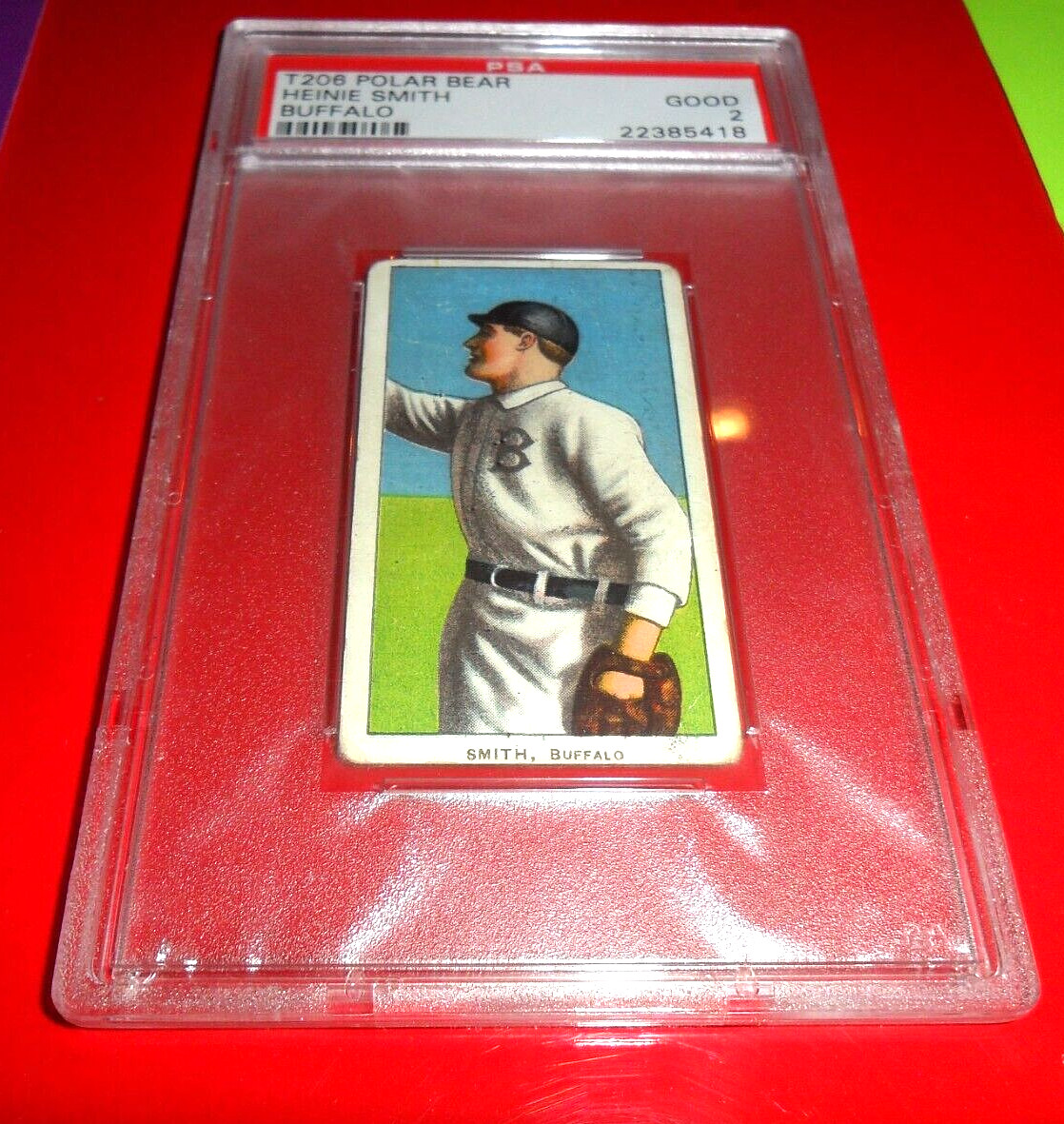 1909 1911 T206 Heinie Smith Buffalo Minor League Polar Bear Back PSA 2