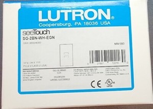 New Lutron SeeTouch SG-2BN-WH-EGN Wallstation - White