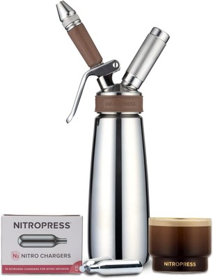 NitroPress Nitro Cold Brew Maker And Dispenser, Nitrogen Infuser, Brew... 