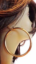 LARGE HOOP EARRINGS 3 INCH SILVER OR GOLD PLATED HOOP EARRINGS TUBE HOOPS THICK