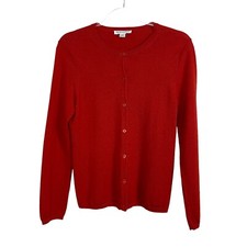 Vintage Pendleton Brick Red Merino Wool Button Up Cardigan Size M