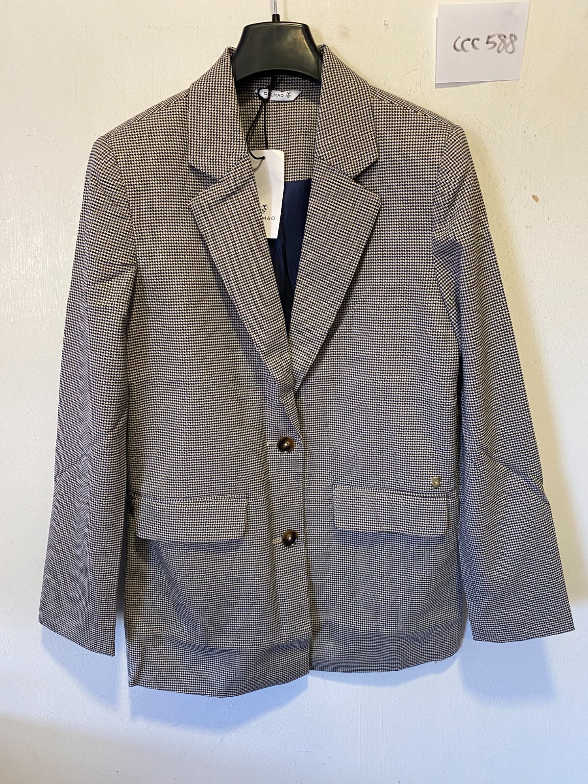 Blazer De Cuadros Gris Delmao
