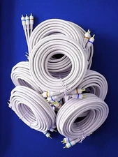 LOT 9 Eagle 12 FT 3 RCA Component Cable Video Ivory Python Double Shielded Home