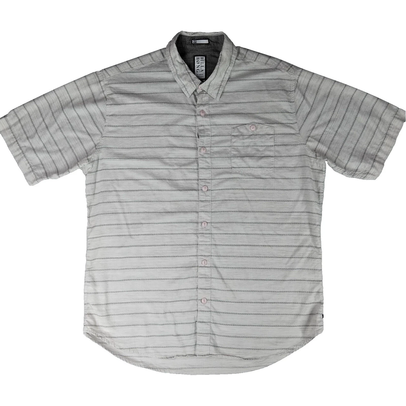 Billabong, de rayas, algodón informal con Botones camisas para hombres