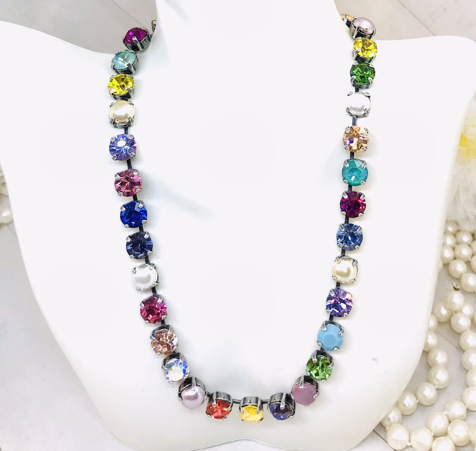 Colorful Crystal Necklace, Colorful Rainbow Crystal Necklace, VIBRANT COLORS