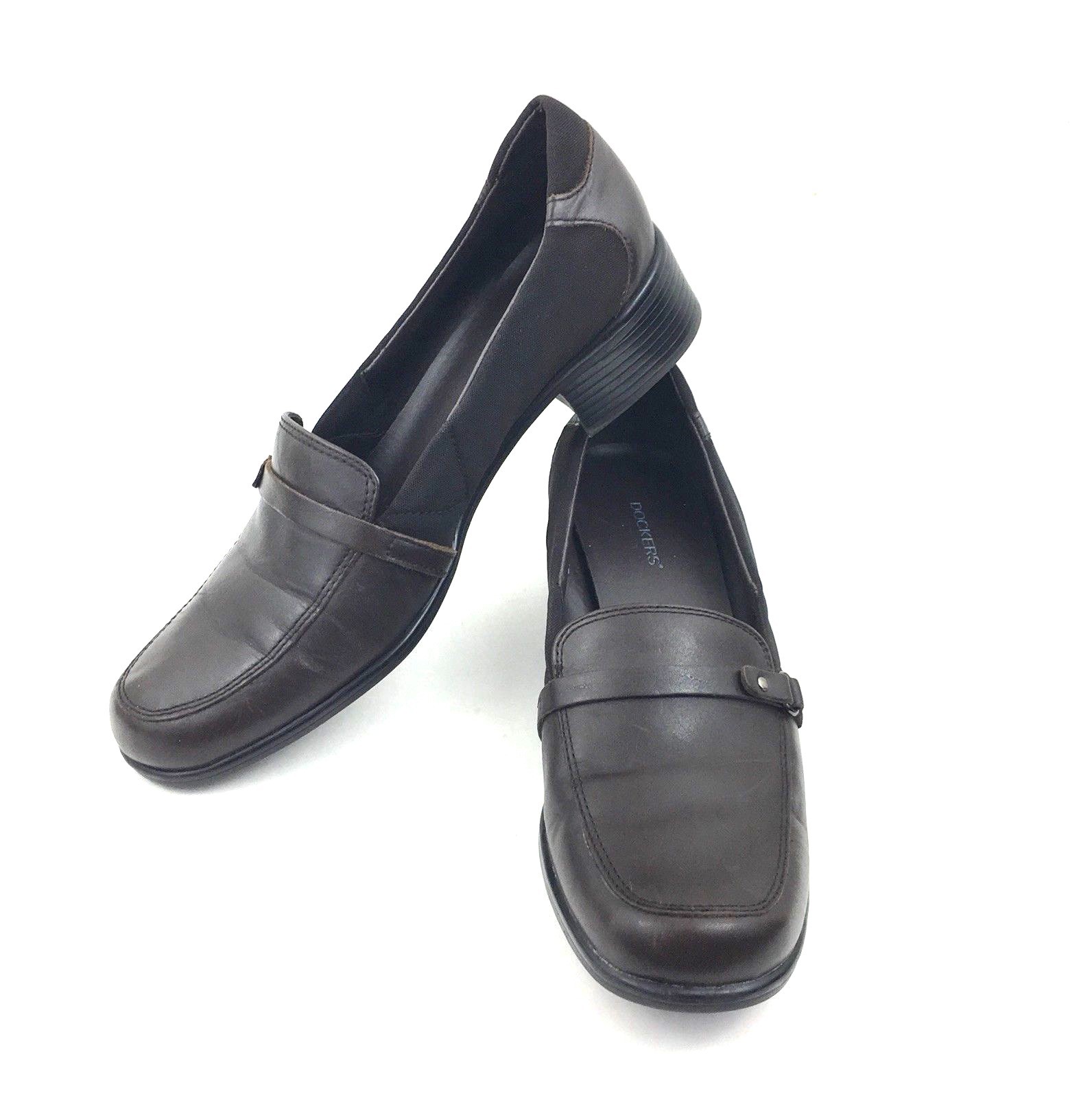 Mocasines sin cordones Zapatos 9M Cuero Marrón Tacón de Cuero FWG Dkadelinek Mujer | eBay