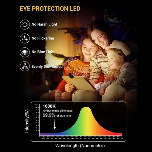 14 LED Book Light Control Reading Light With 3 Colors&8 Brightness - Picture 4 of 10