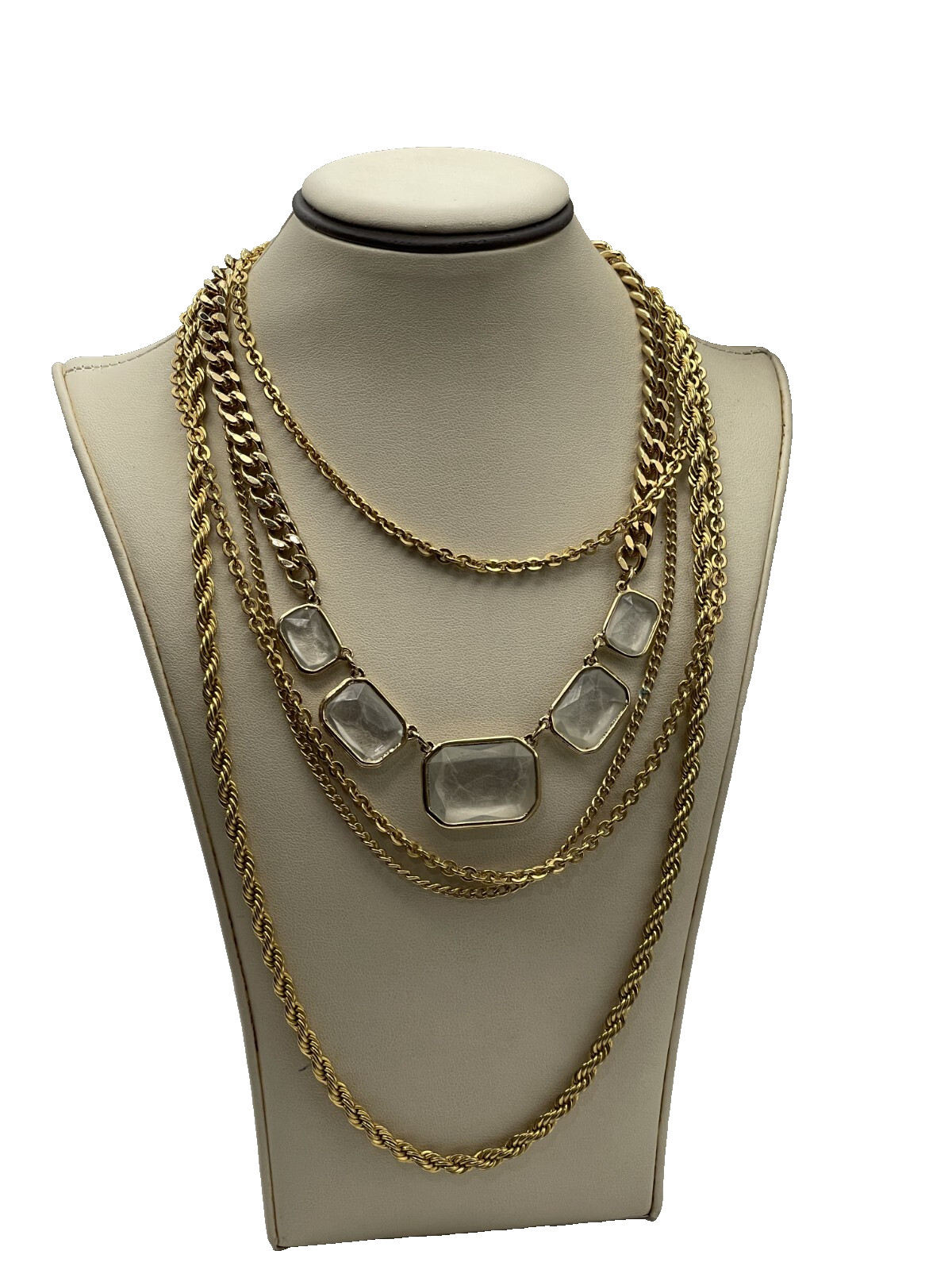 4 Layering Stackable Vintage Gold-Plated Necklace… - image 3