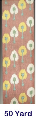 Bulk sale 50 Yard  HAND MADE UZBEK Natural SILK IKAT ADRAS FABRIC #7830**