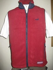Vineyard Vines Custom Harbor Fleece Vest "Nantucket" Logo Varsity Red Small