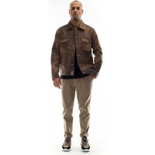 Italien Handmade Hommes Véritable Veste Cuir Nubuck Marron Délavé DU S AU 2XL