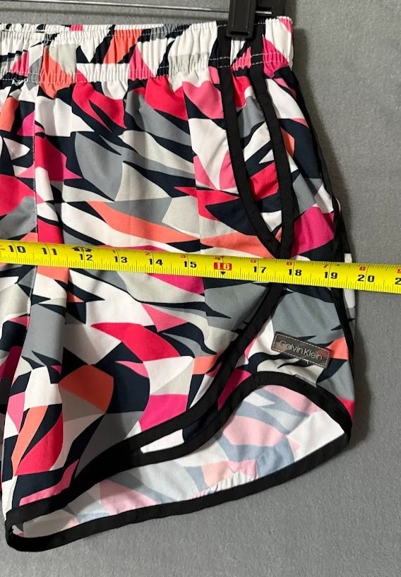 Calvin Klein Shorts Women Medium Multicolor Abstract Performance Running Pockets - Image 4 of 4