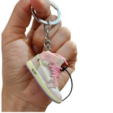 Mini Sneaker Inspired Keychain, 3D Pink Shoe Charm for Collectors  Gifts