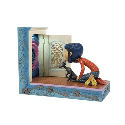 Jim Shore CORALINE KNEELING DOWN-THROUGH THE KEYHOLE LIT FIGURINE 6016426 NEW