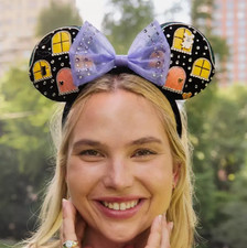 Disney Minnie Mouse Halloween BaubleBar Cutie Ghost Jeweled Ears Headband - NWT