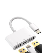 Lightning to USB Adapter 3in1 for iPhone 14 iPad 2 OTG Cable Connector Apple