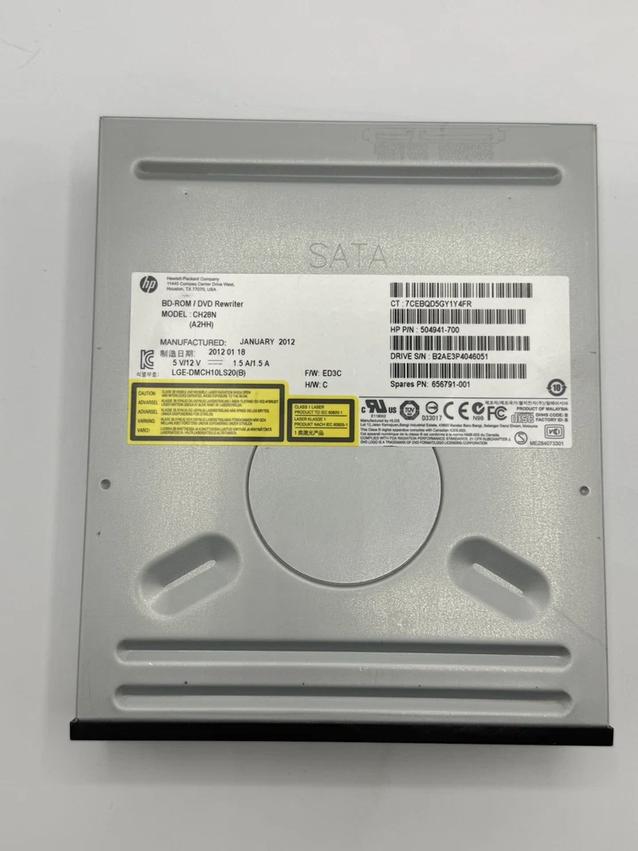 HP Blu-Ray BD-ROM/DVD Rewriter CH28N (A2HH) 504941-700 656791-001 - Image 2 of 4