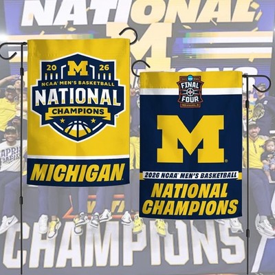  HOT - Michigan Basketball Champions 2026  Garden Flag Gift Fan