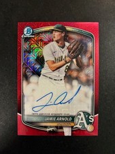 2025 Bowman Draft Mega - Jamie Arnold (1/5) - On-Card Auto - Red Mojo - A's