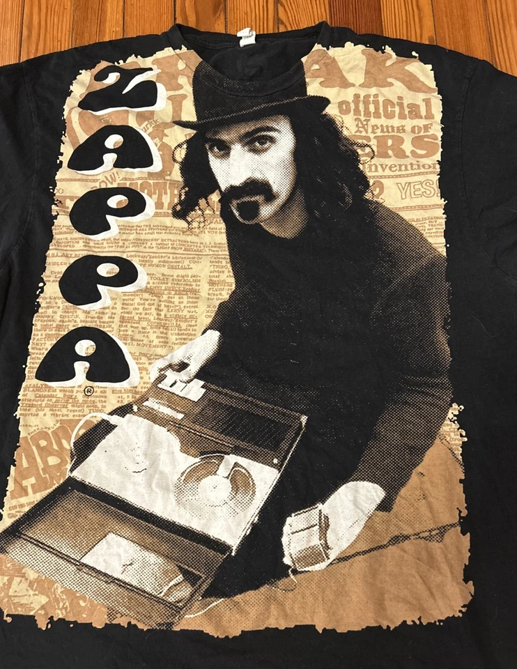 Camiseta de colección Y2K principios de la década de 2000 Frank Zappa Bowler Hat adulto talla 2XL negra Foto 2 de 4