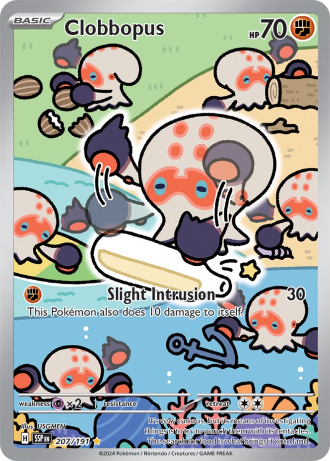 LP Pokemon Clobbopus - 207/191 - Illustration Rare Lightly Played Surging Sparks