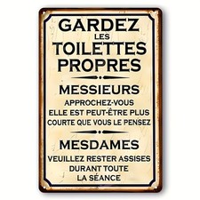 Bathroom Toilet Rules Language Tin Metal Signs Home D cor Wall Art 8x12