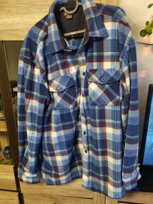 blau/weiß kariertes Fleece-Hemdjacke von Atlas for Men Größe XXXL