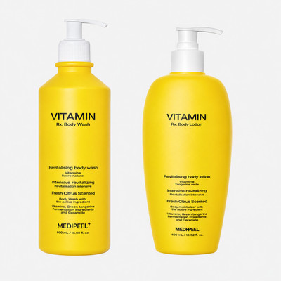 MEDIPEEL Vitamin Rx Body Wash 500ml Body Lotion 400ml Set Green Citrus K-Beauty