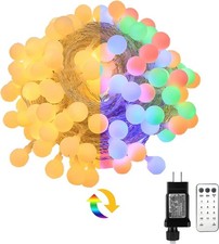New Best Globe String Lights 115 Feet 200 LED,Plug in Fairy with Remote Timer