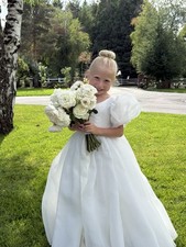 Flower Girl Long White Tulle Dress 4t
