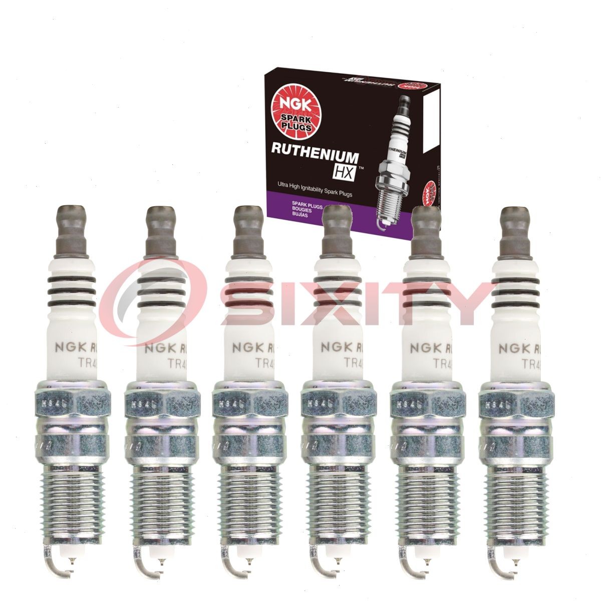 6 pcs NGK Ruthenium HX Spark Plugs for 2006-2008 Buick Lucerne 3.8L V6 - wt
