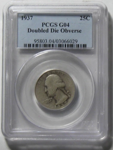 1937 Silver Washington Quarter - PCGS G04 Double Die Obverse - #11083