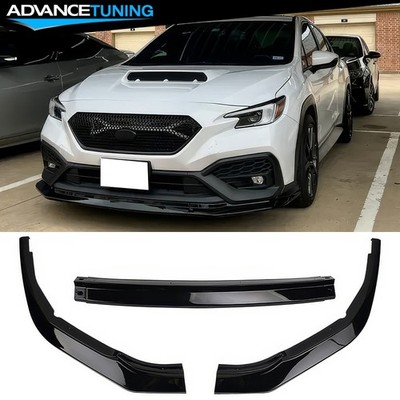 Fits 22-26 Subaru WRX IKON Style Front Bumper Lip Splitter Gloss Black PP 3PCS