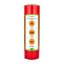 8 Rolls 18" x 1500' 80 Gauge Bundling Stretch Film Hand Shrink Wrap, Dark Red